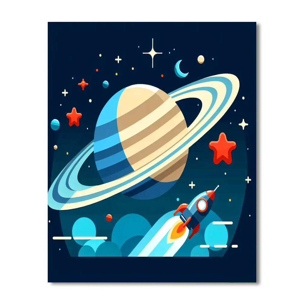 Galactic Voyage To Saturn Paint By Number