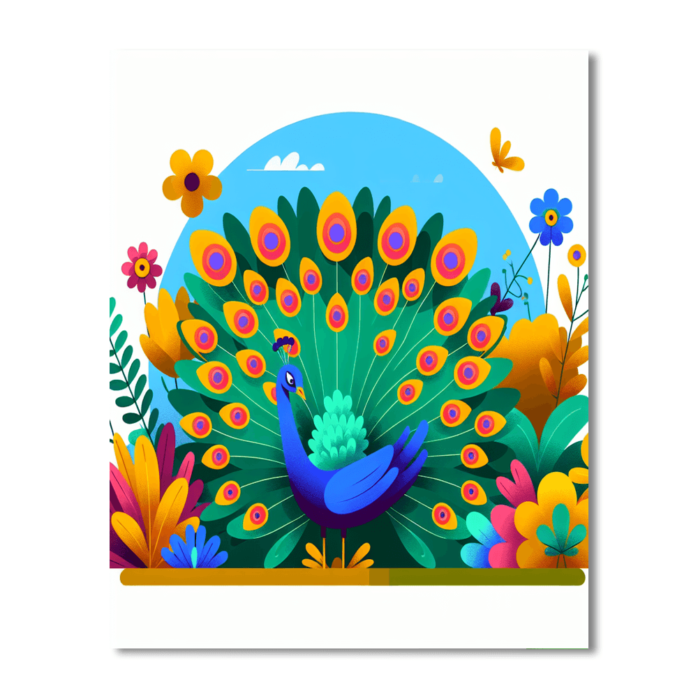 Dazzling Peacock Paint By Numbers