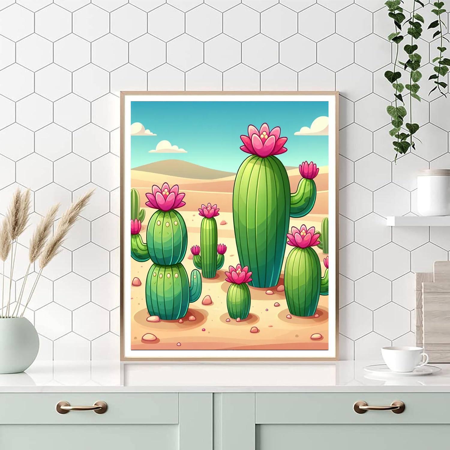 Charming Cactus Family Paint By Numbers Kits