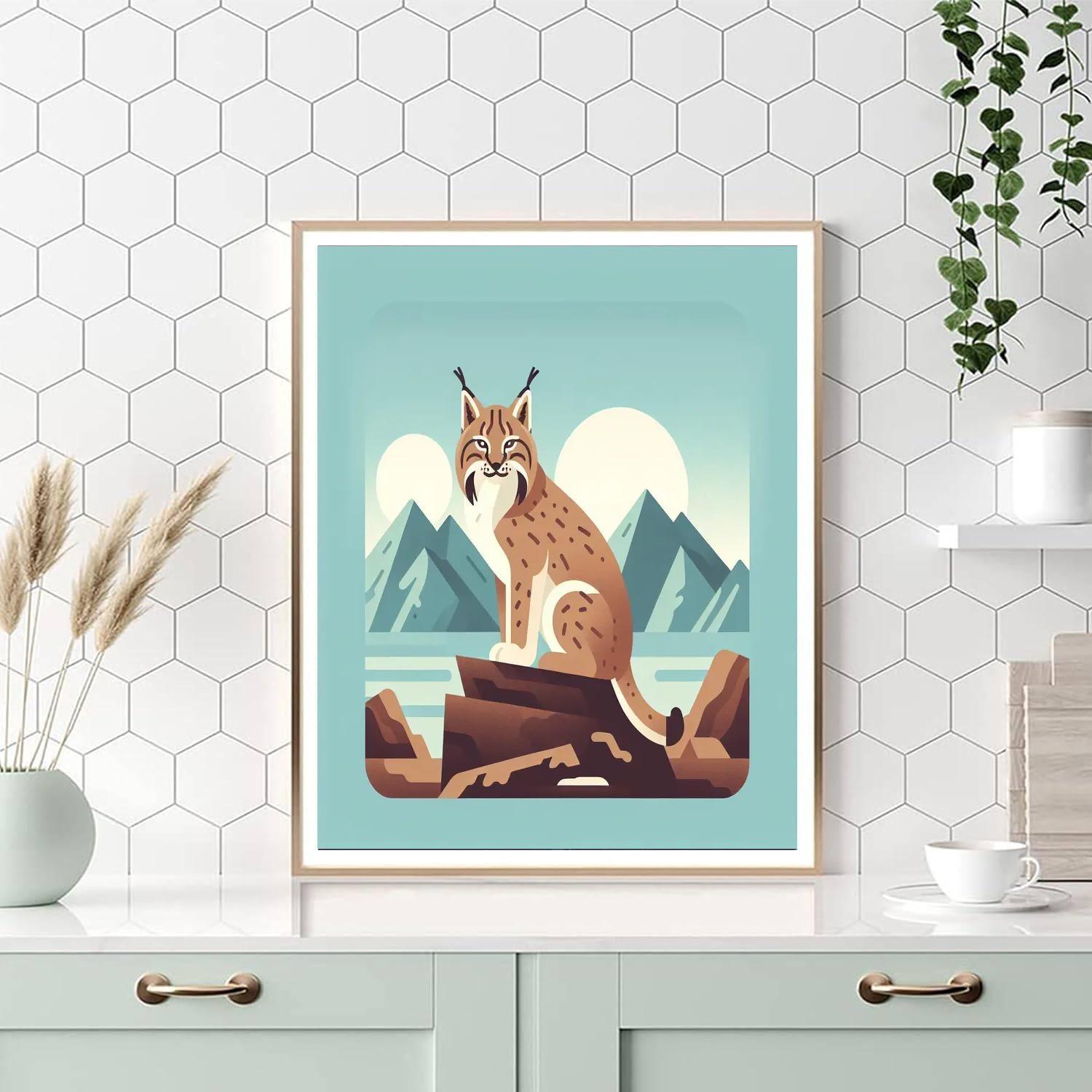 Majestic Mountain Lynx Number Painting