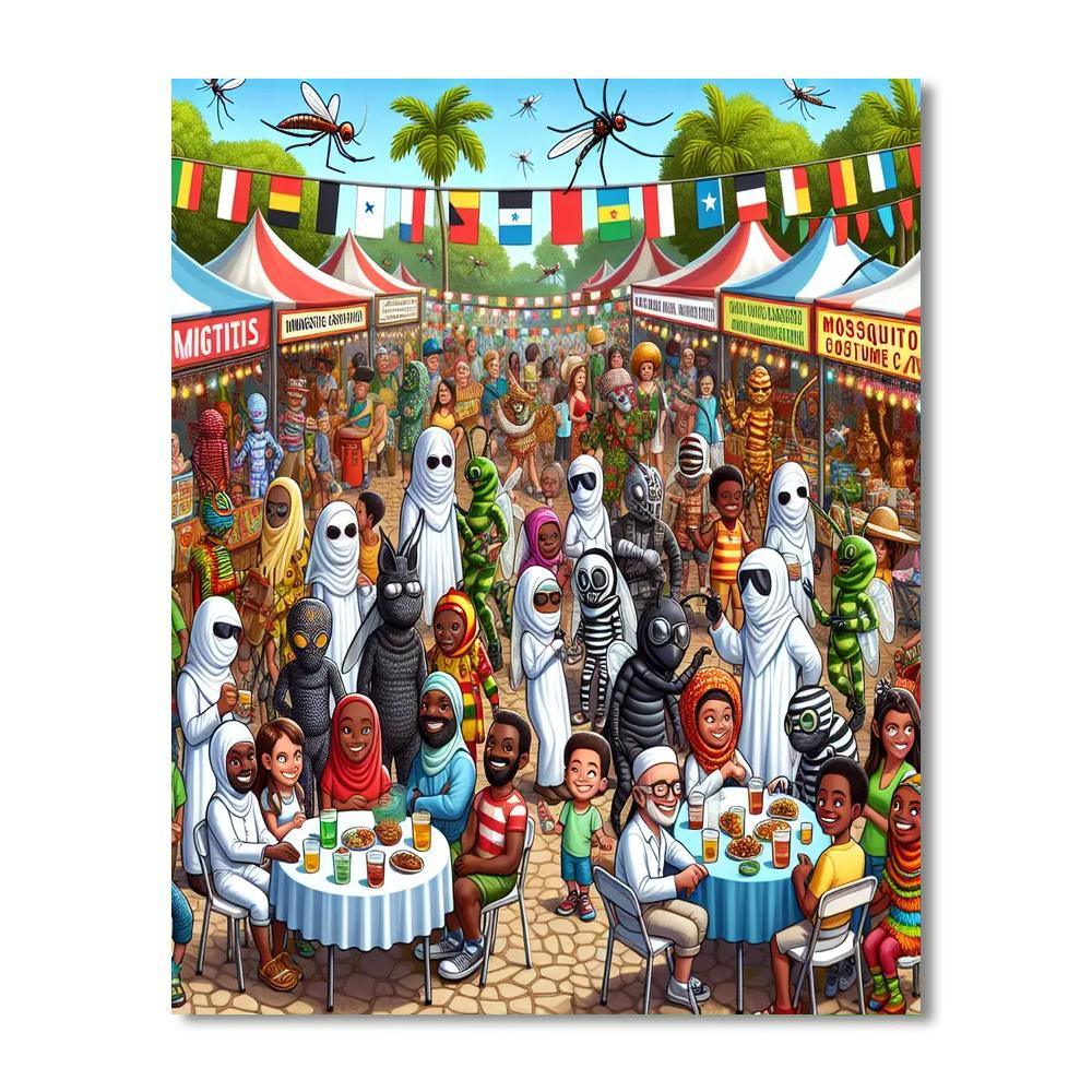 The Great Texas Mosquito Festival - Usa Numbered Painting Kits