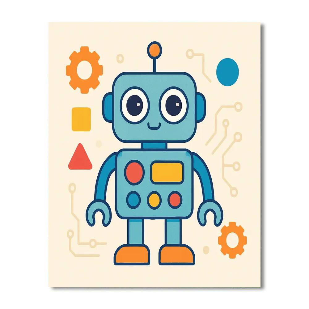 Futuristic Robot Buddies Paint By Numbers