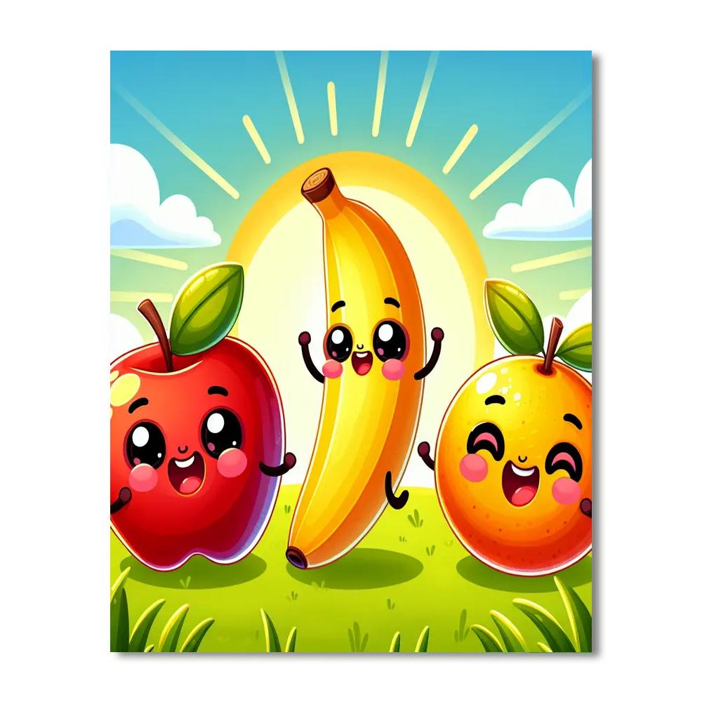 Bouncing Fruit Adventure Painting By Numbers Kit