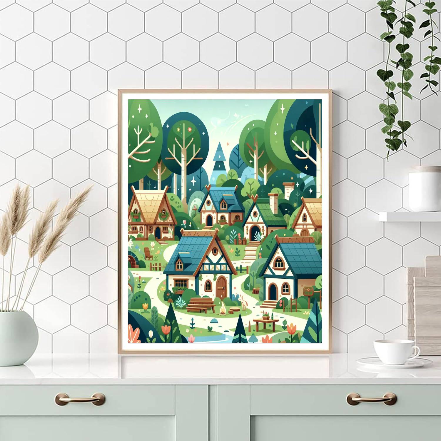 Enchanted Elven Village Numbered Painting Kits