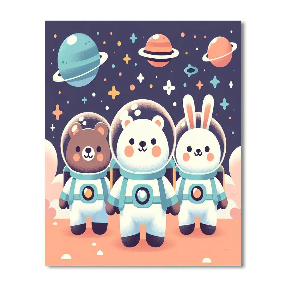 Adventure With Space Animals Paint By Color
