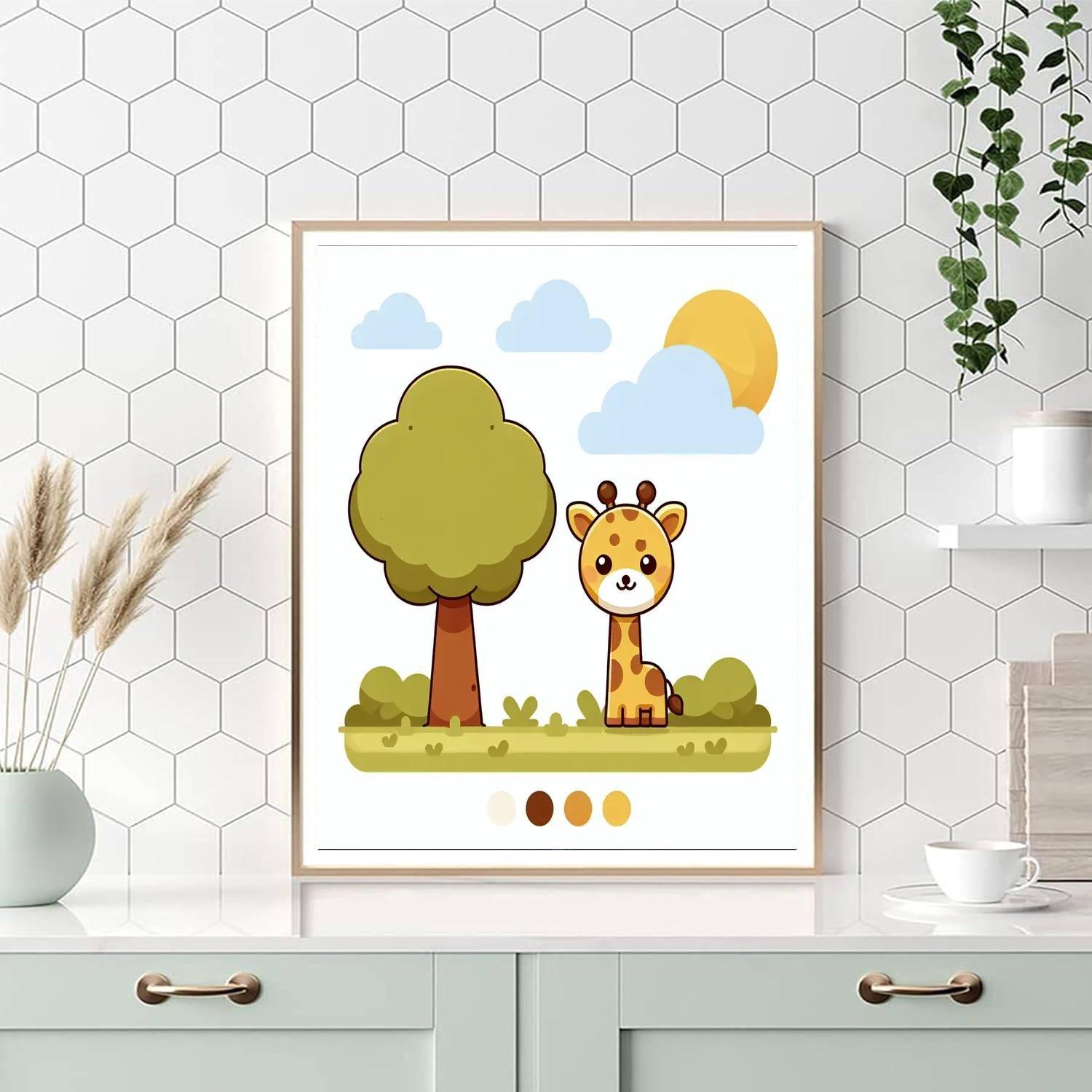 Friendly Giraffe Greeting Paint By Number