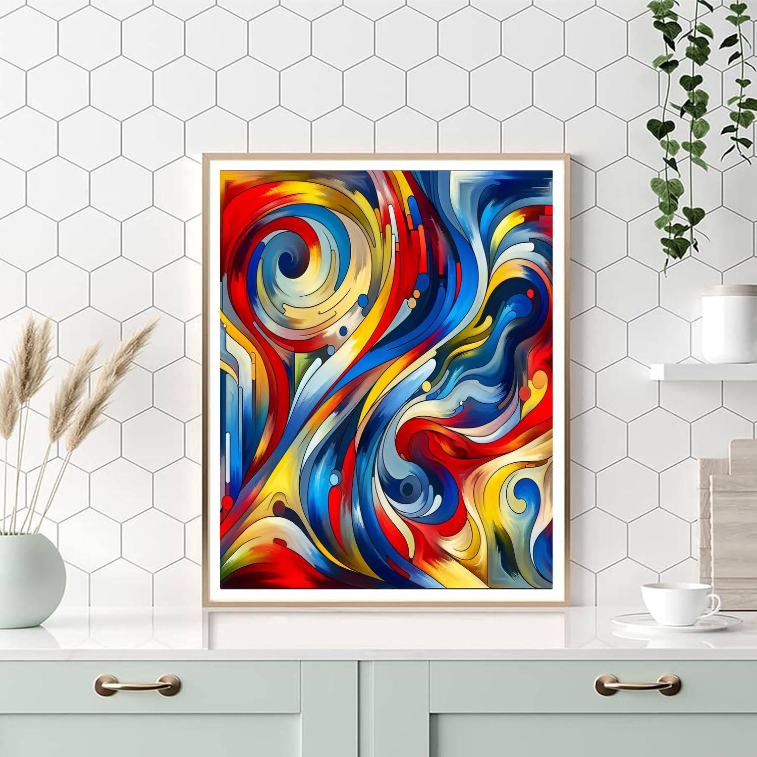 Stain's Abstract Flow Number Painting
