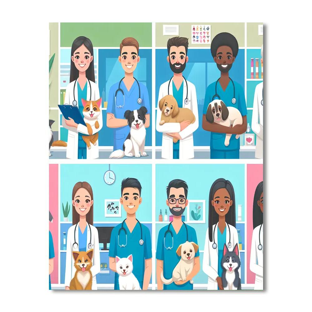 Caring Vet Clinic Visit Painting Number Kit