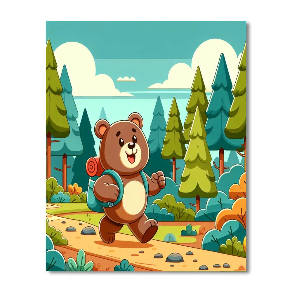 Hiking Bear Paint By Number