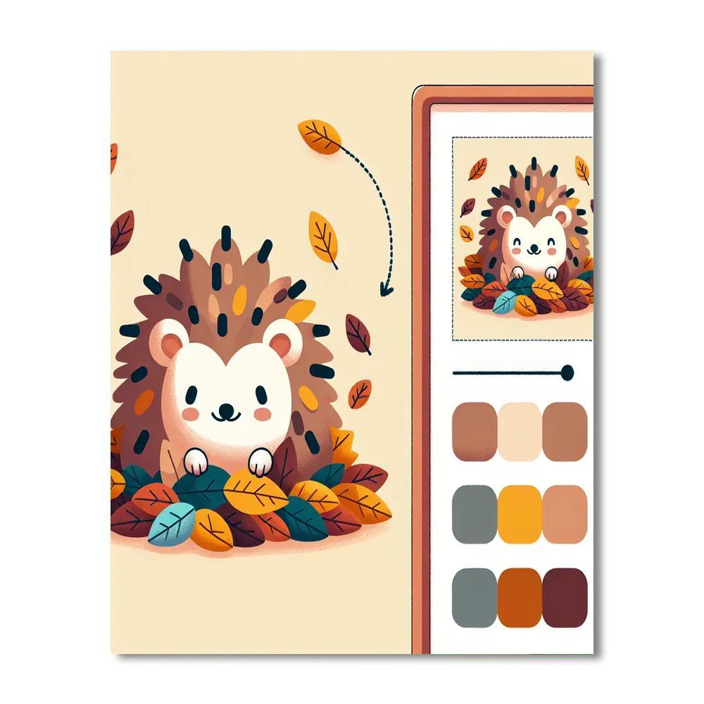 Merry Hedgehog Gathering Paint By Color