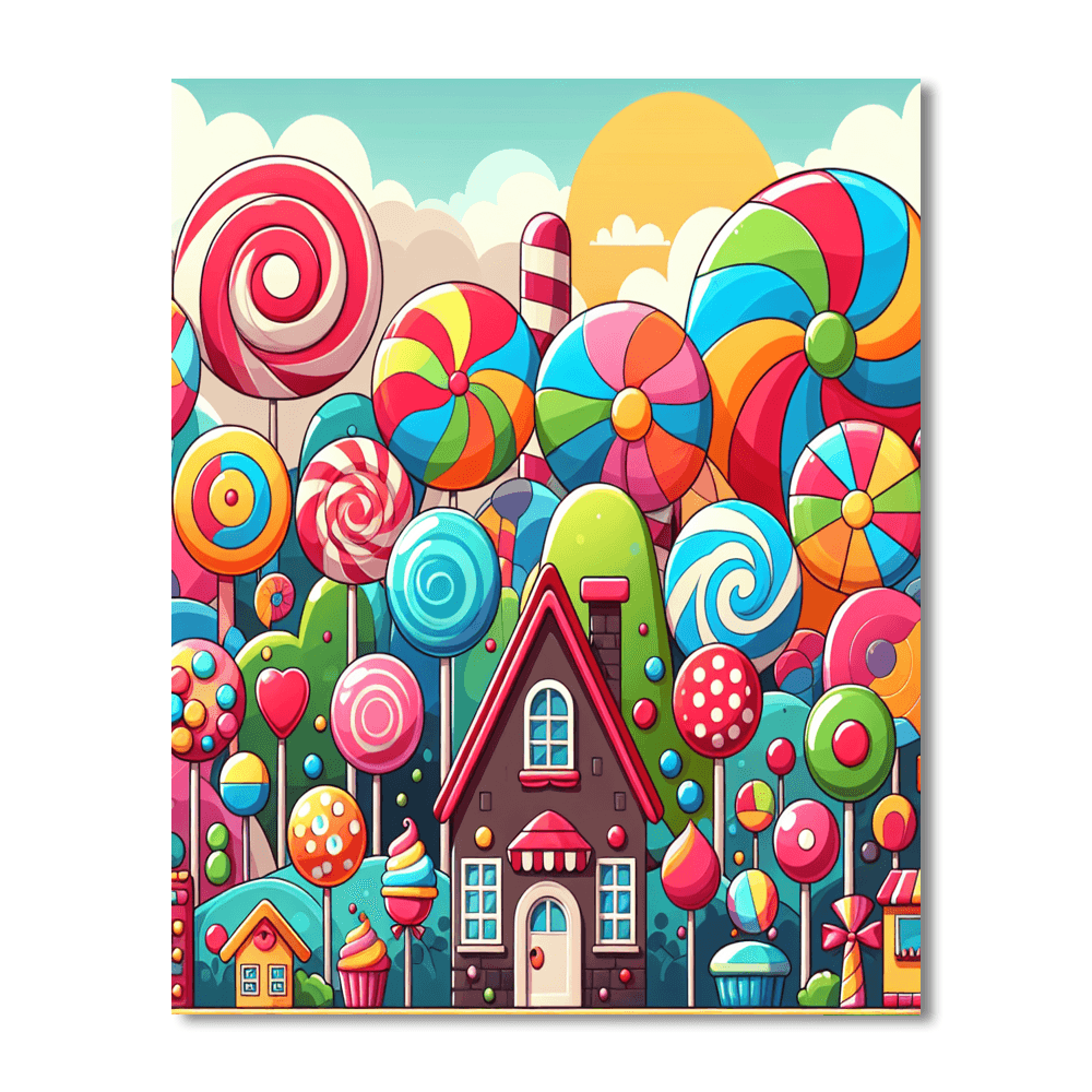 Candy Land Adventure Paint By Numbers Art