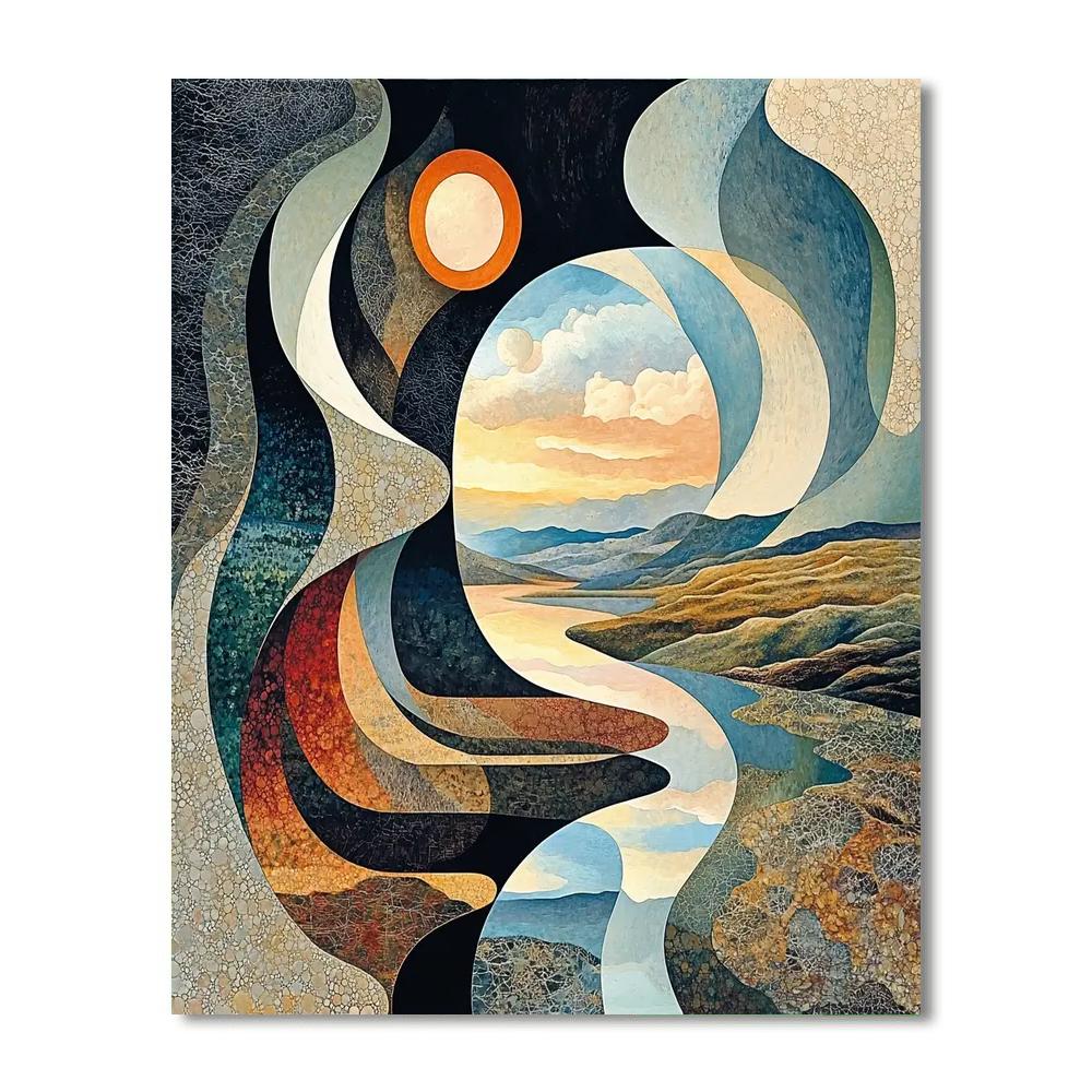 Max Ernst Inspired Fragmented Reflections  Paint By Numbers Art