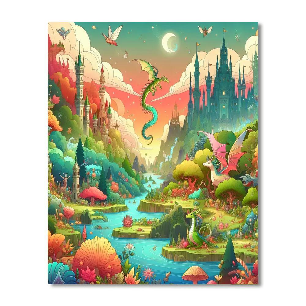 Fantasy World Of Magic And Wonder Paint By Numbers Art