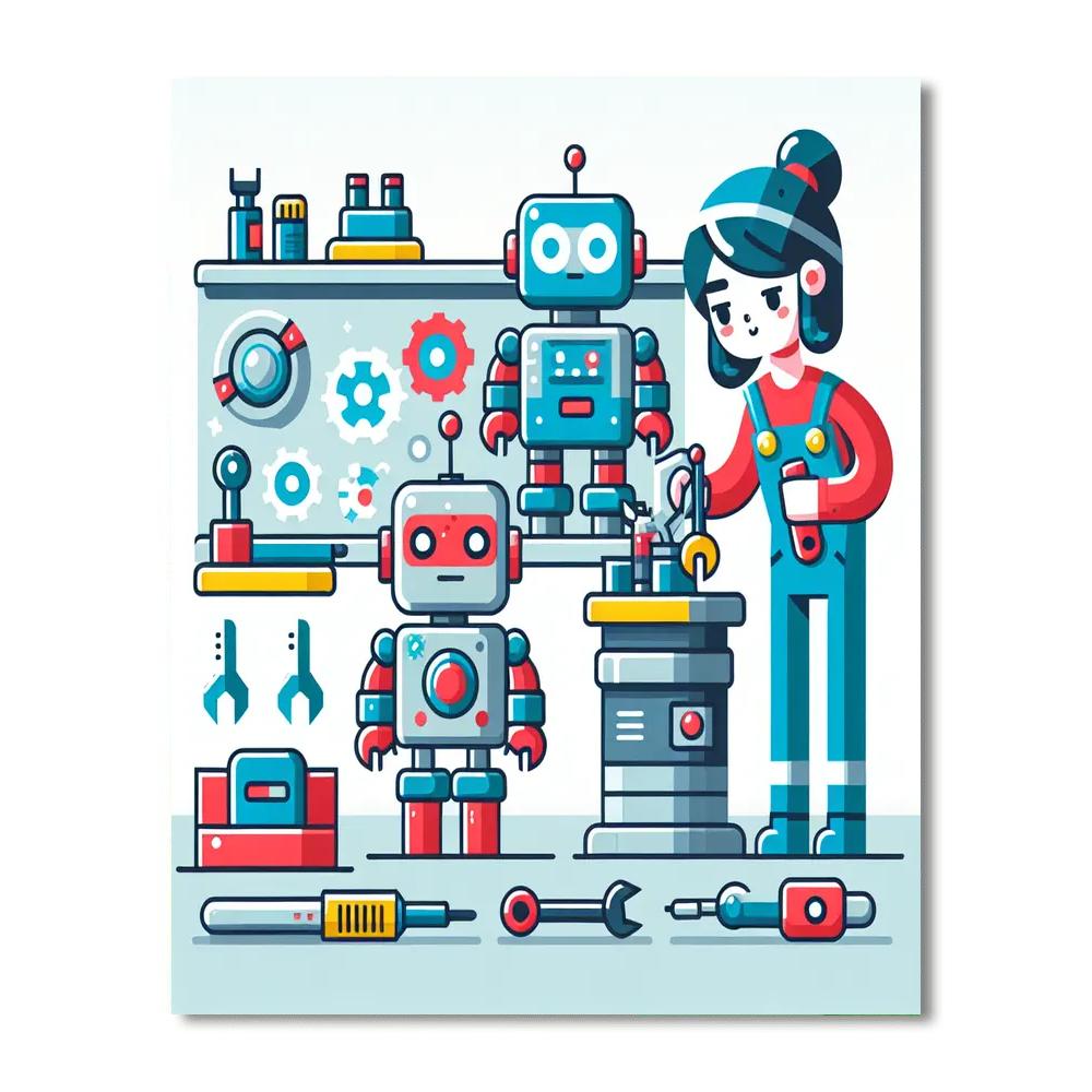 Robo Repair Shop DIY Paint By Numbers