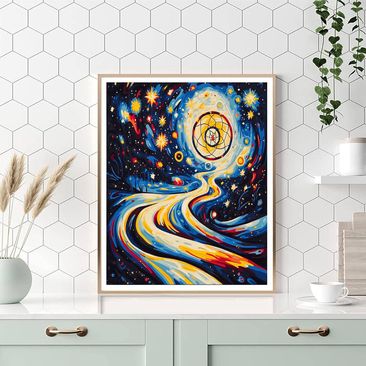 Joan Miró Inspired Cosmic Dreamcatcher  Paint By Color