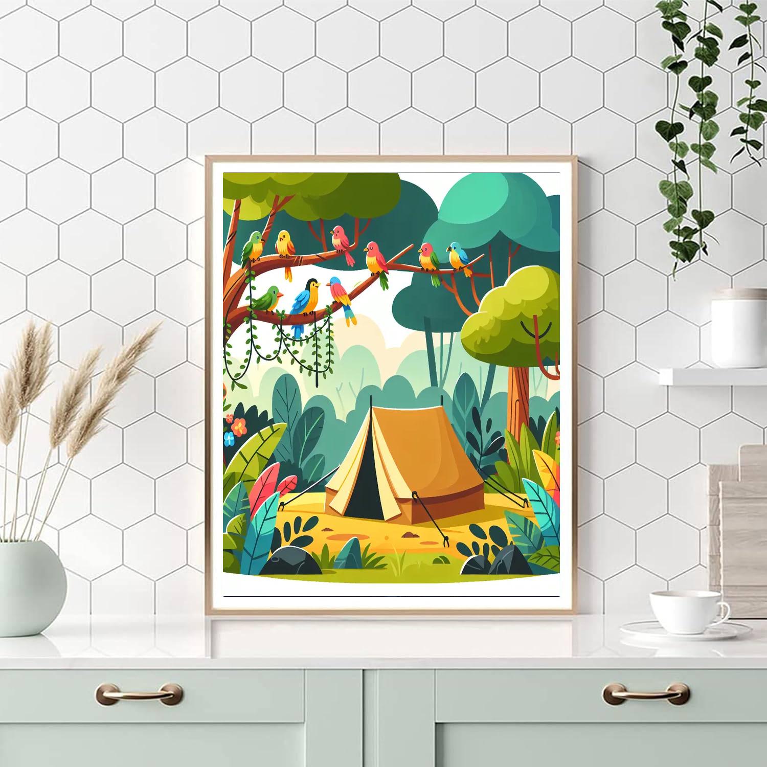 Explorer's Jungle Camp Number Painting