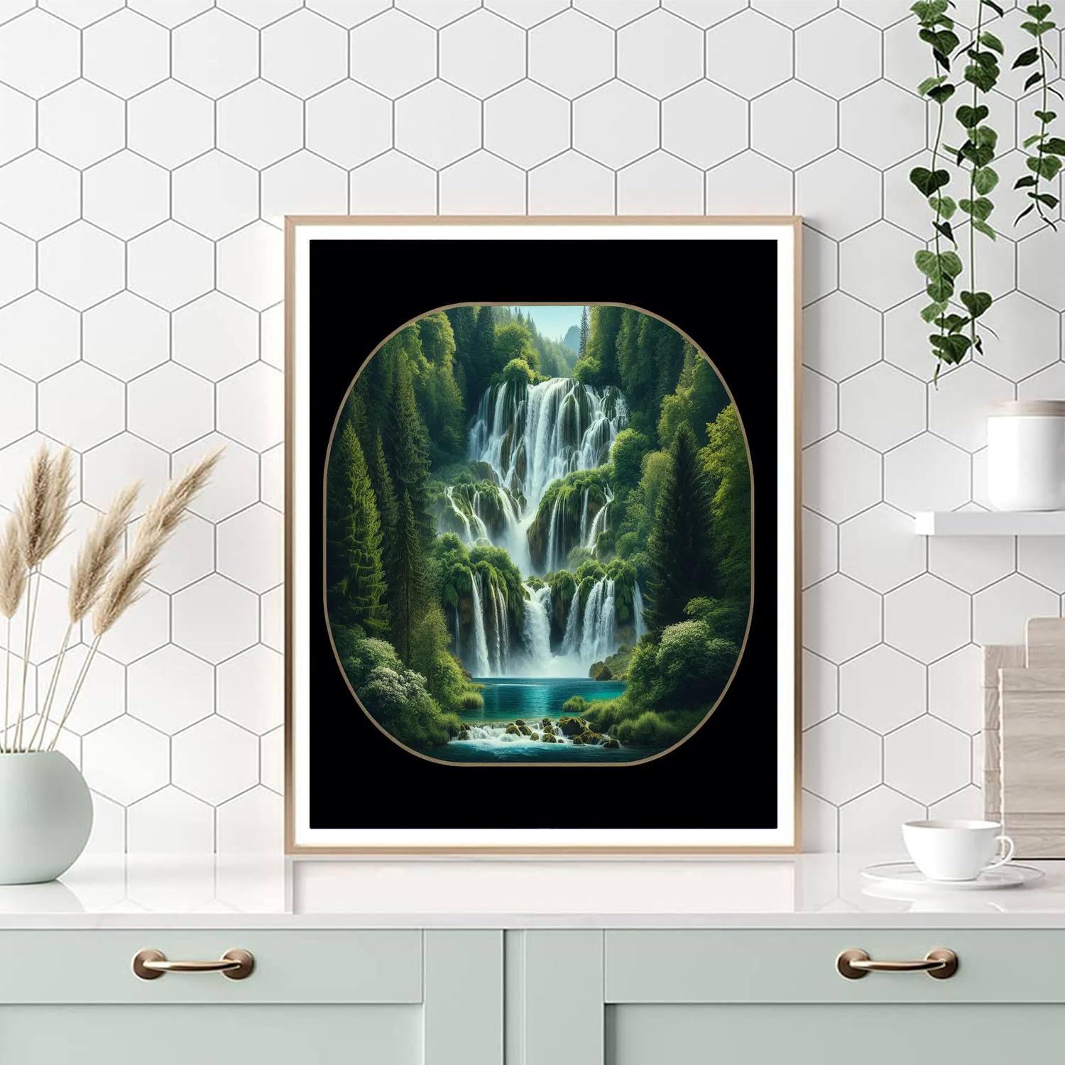 Majestic Waterfall Dream Number Painting