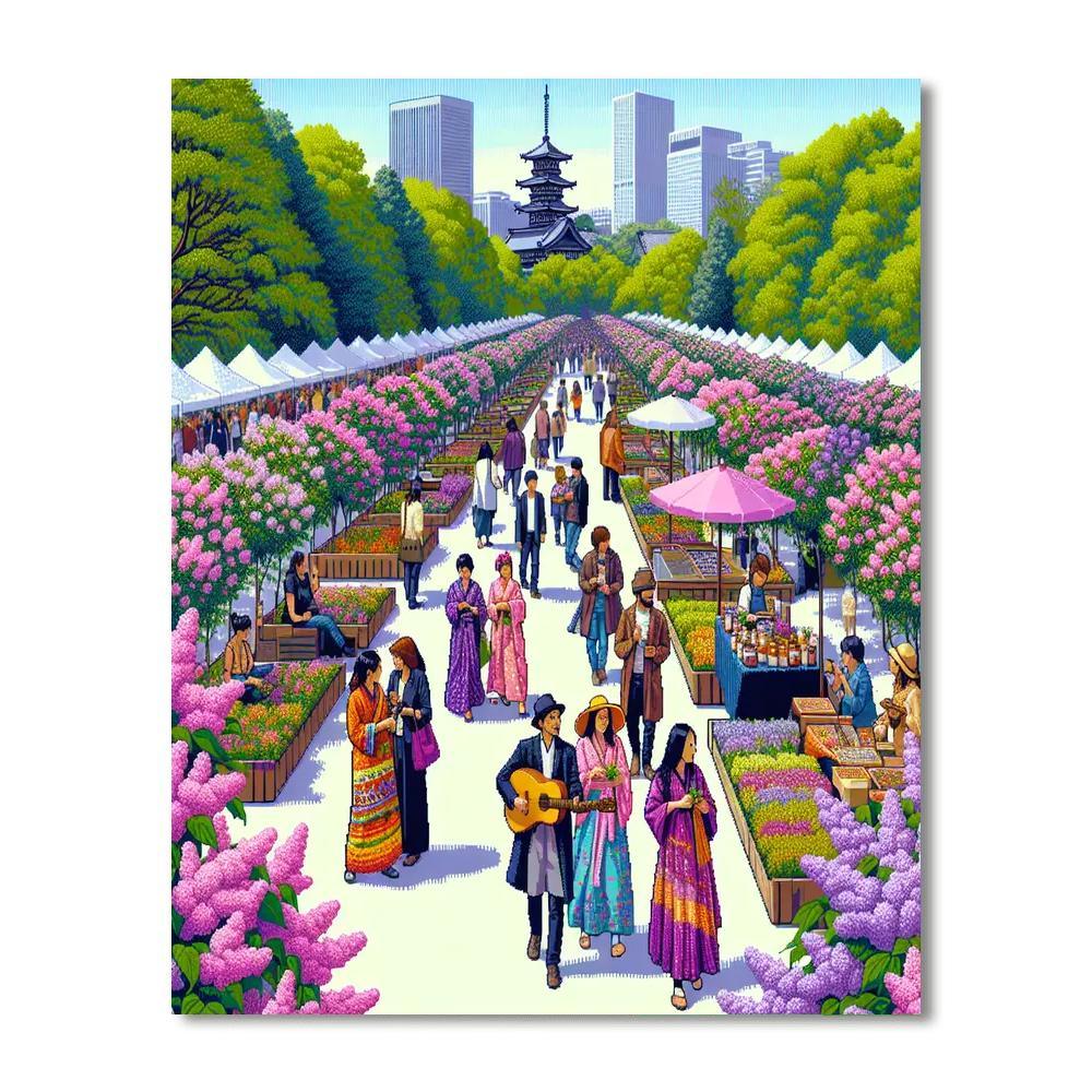 Sapporo Lilac Festival - Japan Painting By Numbers Kit