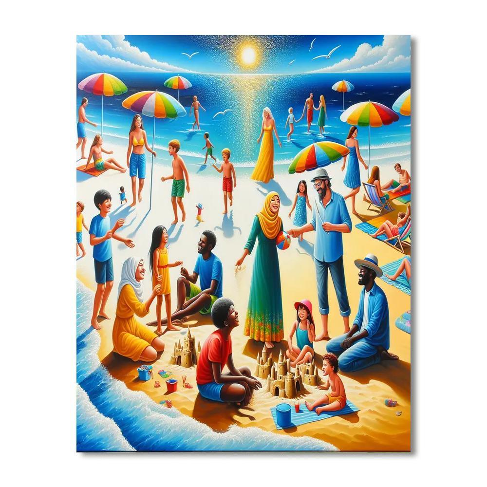 Lively Beach Day Numbered Painting Kits
