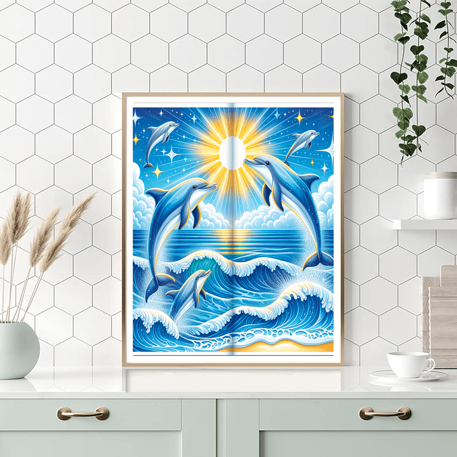 Dancing Dolphins Playtime Painting Number Kit