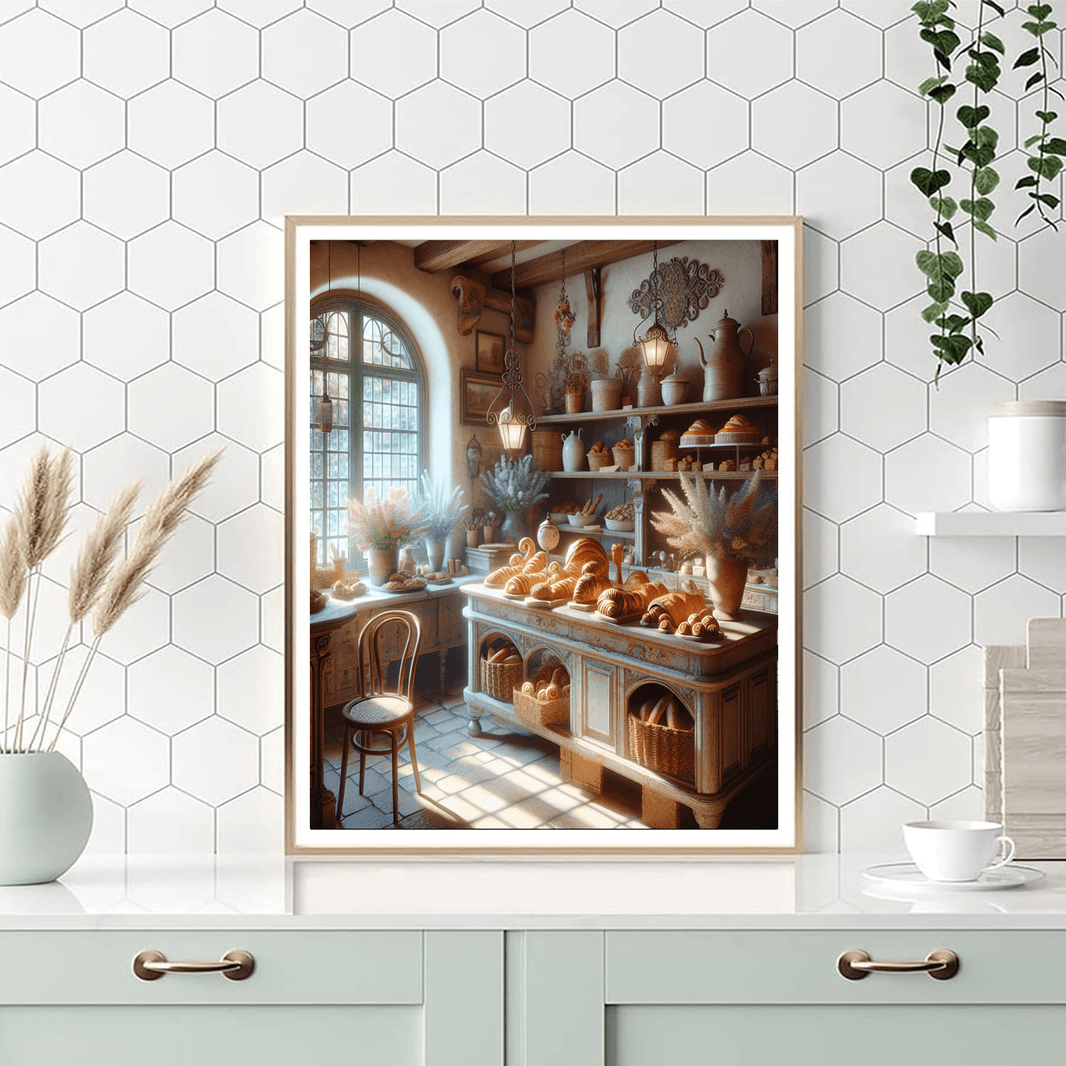 Charming Rustic Bakery Painting Number Kit