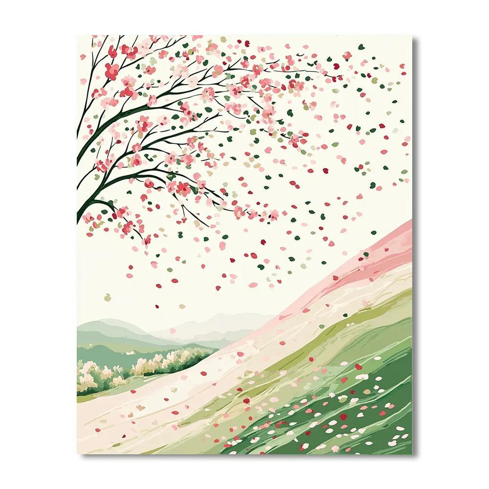 Hiroshige Inspired Petals In The Breeze  Paint By Numbers Kits