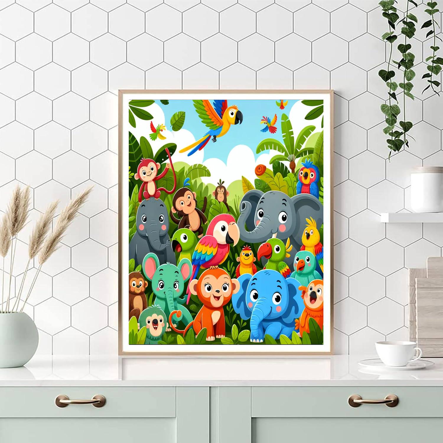 Animal Adventures In The Jungle Paint By Numbers Kits