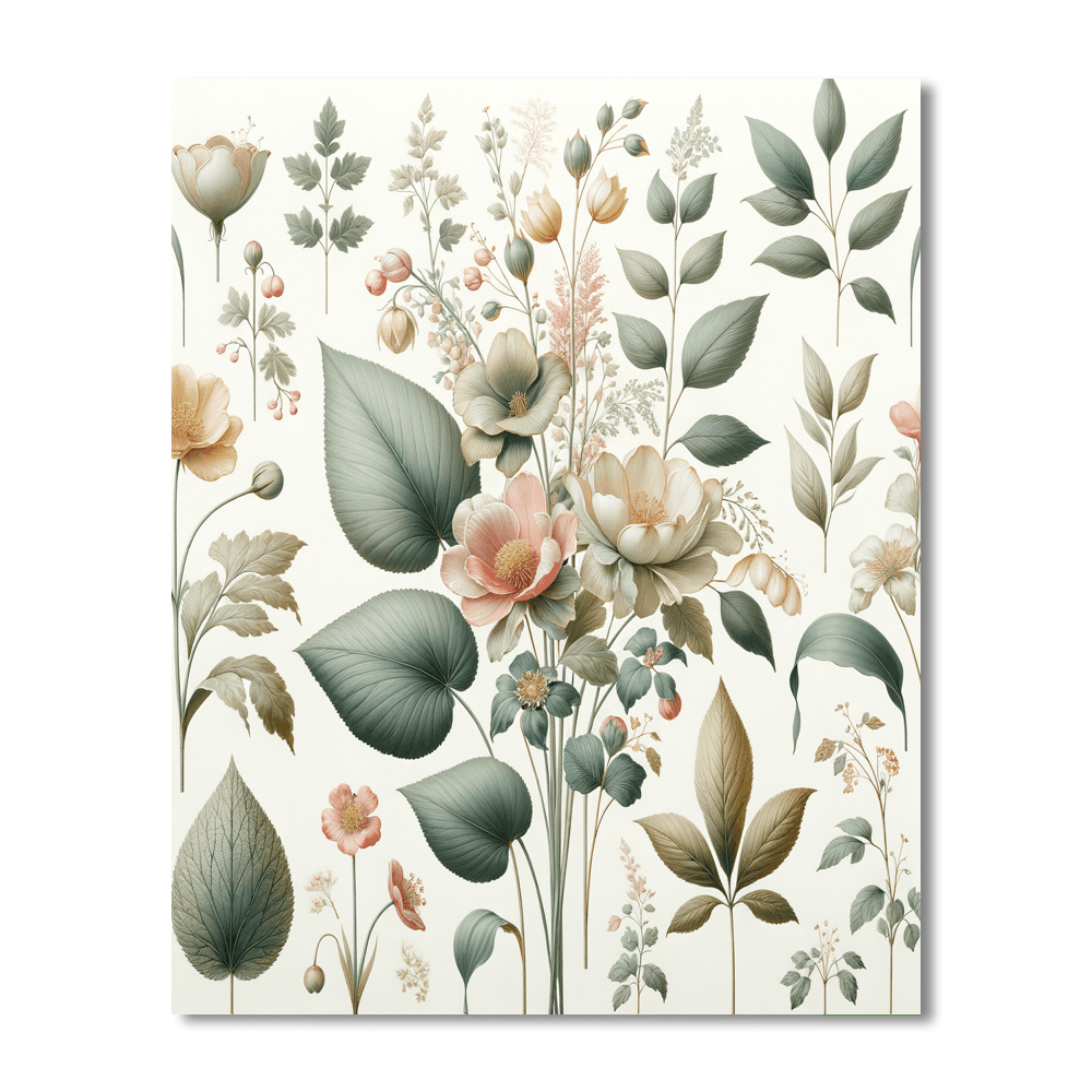 Charming Botanical Prints Paint By Number