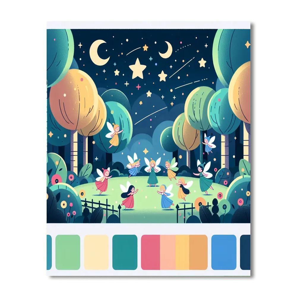 Whimsical Fairy Forest Gathering Paint By Color