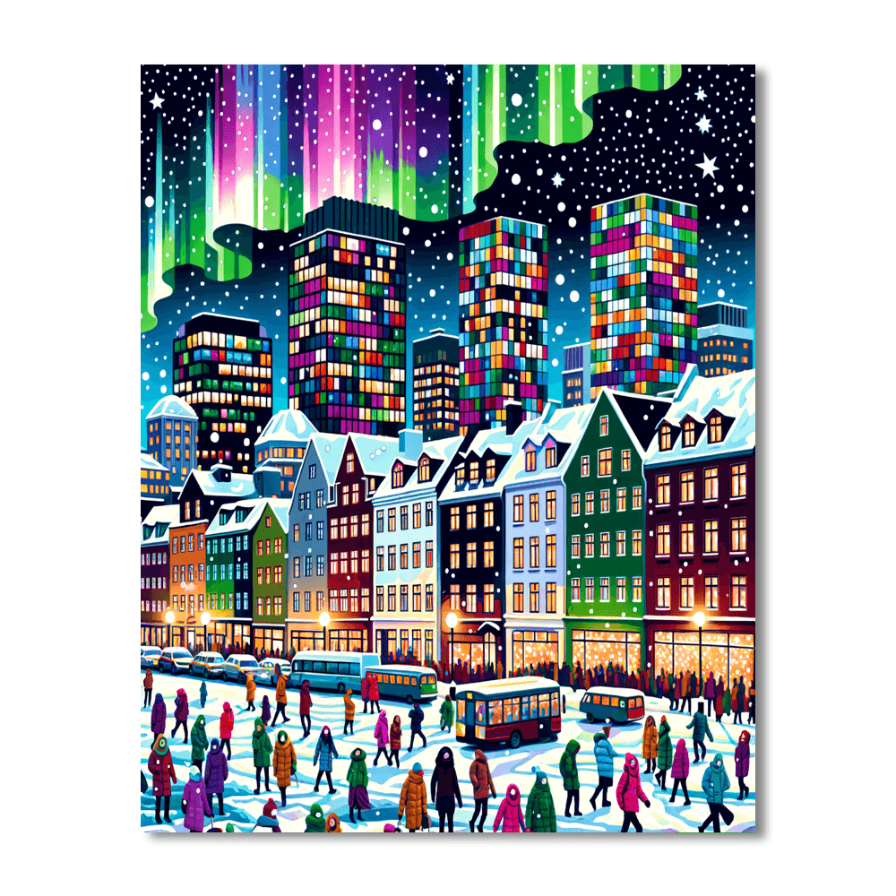 Winter Lights Festival - Iceland Numbered Painting Kits