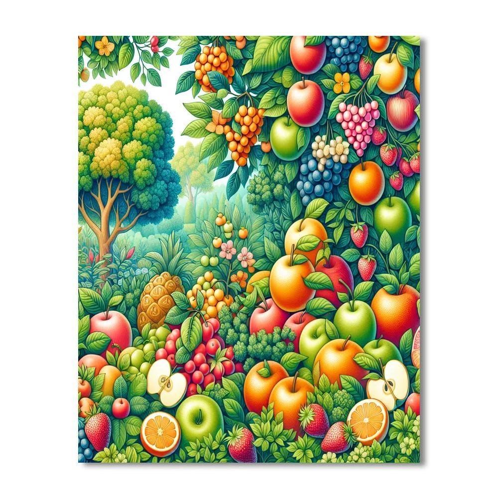 Whimsical Fruit Garden Paint By Numbers
