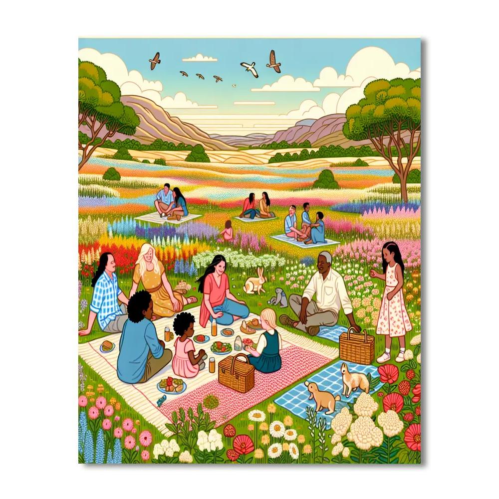 Peaceful Prairie Picnic Painting Number Kit