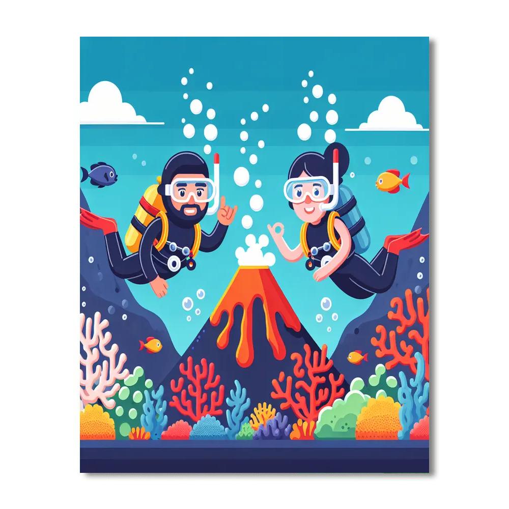 Undersea Volcano Adventure Painting By Numbers Kit