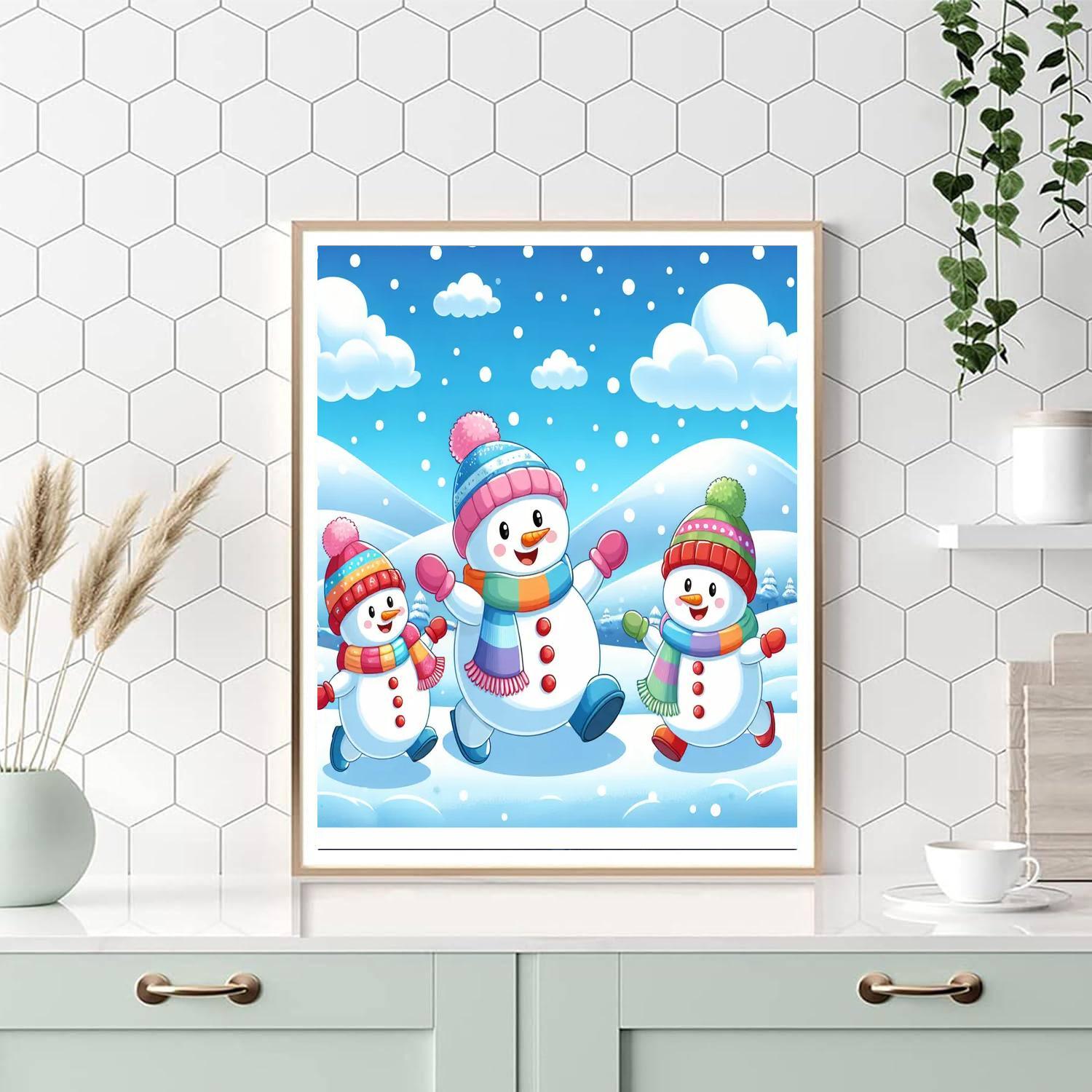 Happy Snowman Family Paint By Number