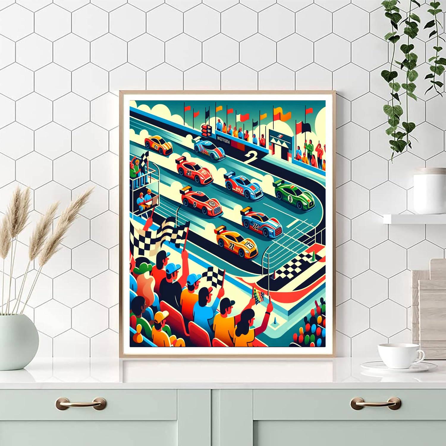 Race Car Grand Prix Painting By Numbers Kit