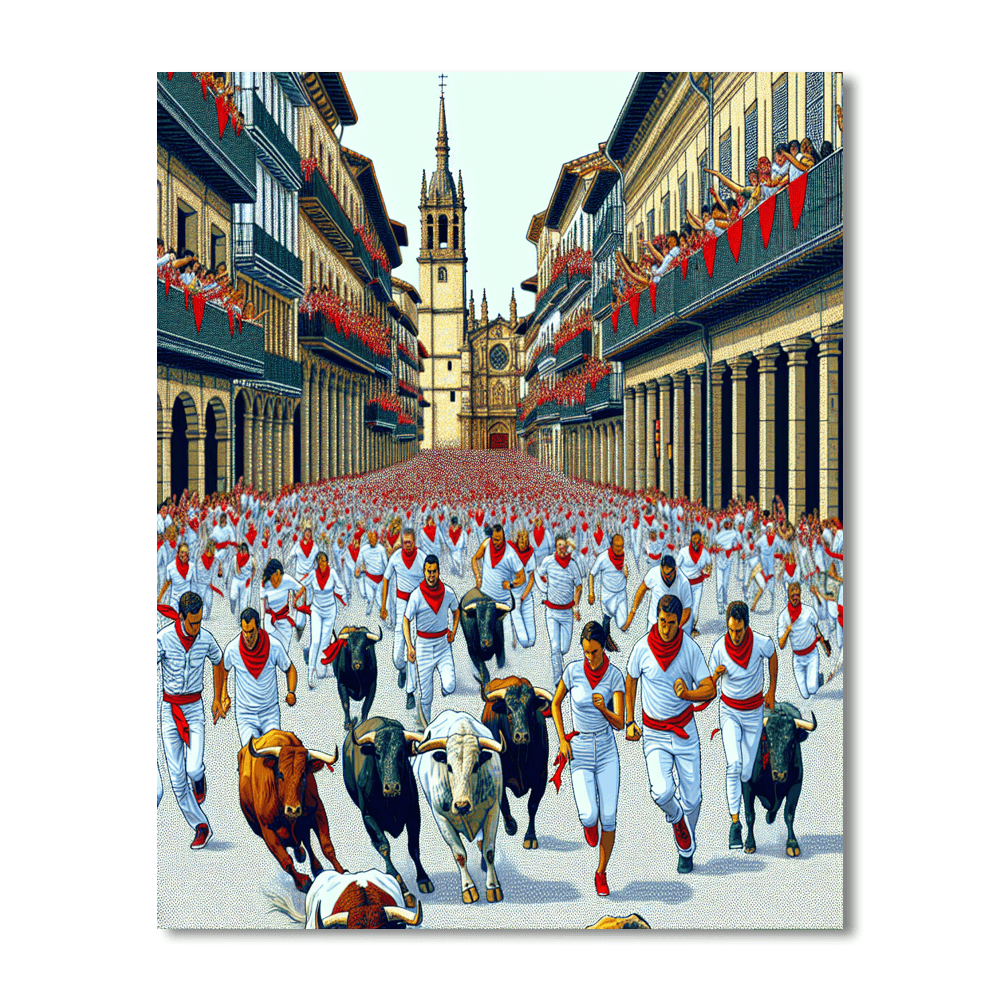 Fiesta De San Fermín - Pamplona, Spain Paint By Color