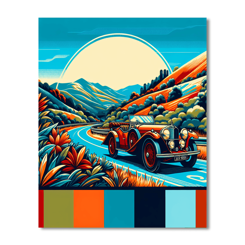 Vintage Car Adventures Paint By Color