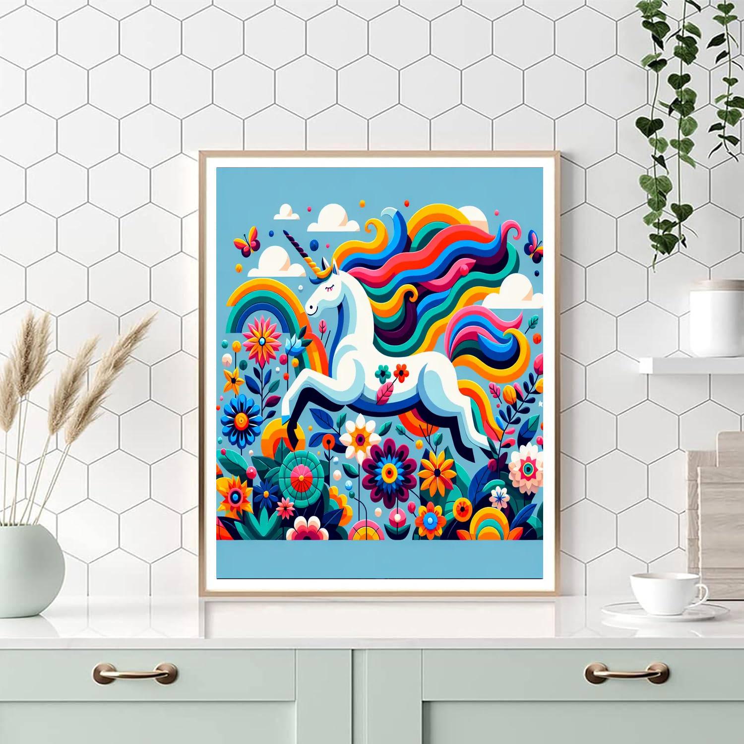 Jubilant Unicorn DIY Paint By Numbers