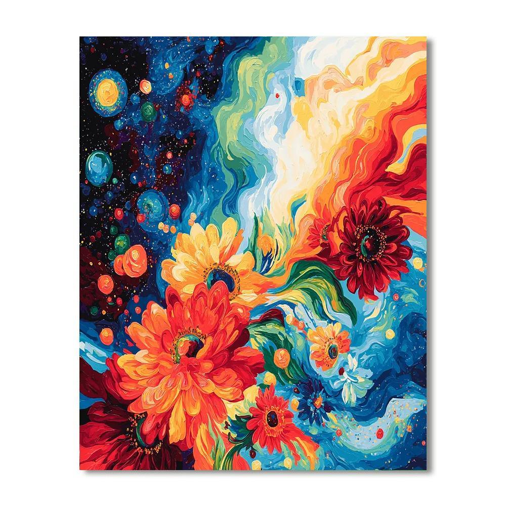 Dali Inspired Cosmic Flora  Painting By Numbers Kit