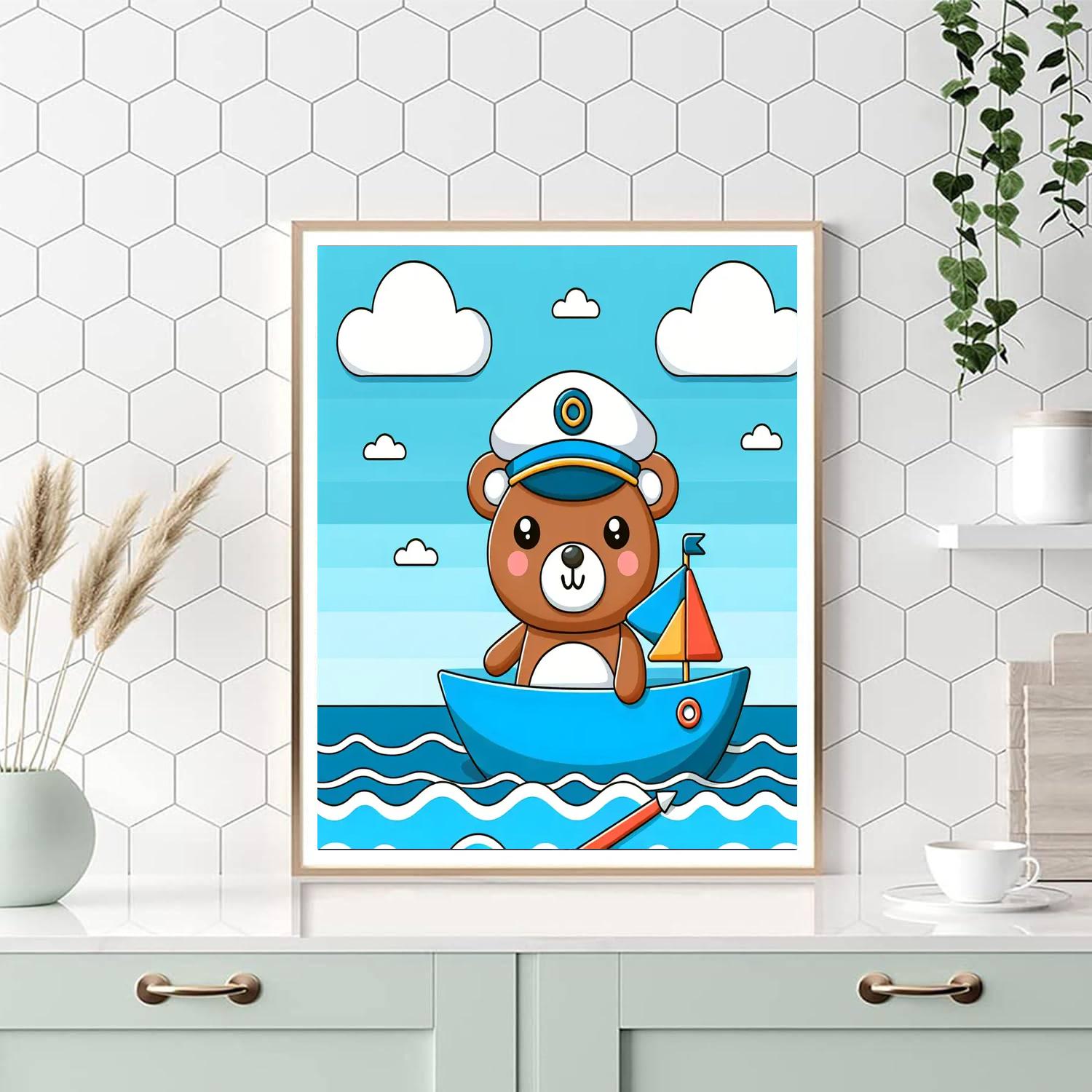 Sailing Bear Adventure Painting Number Kit