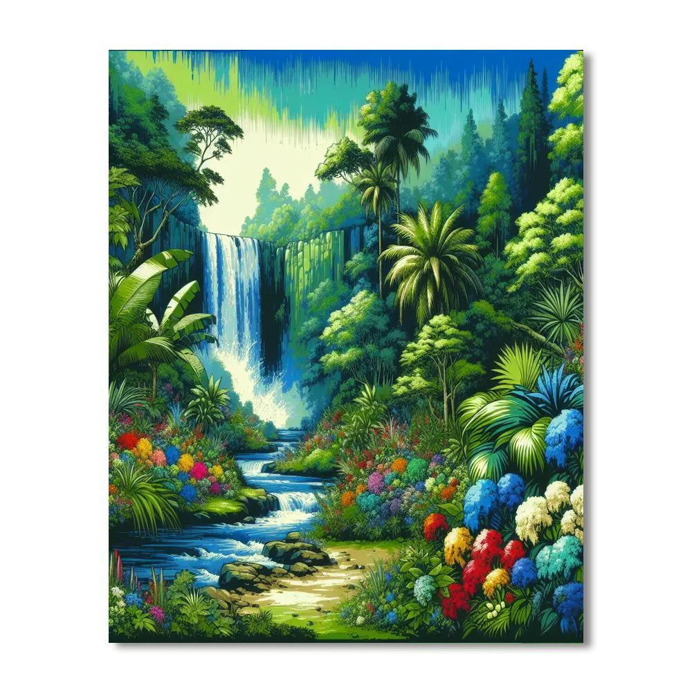 Jungle Waterfall Magic DIY Paint By Numbers