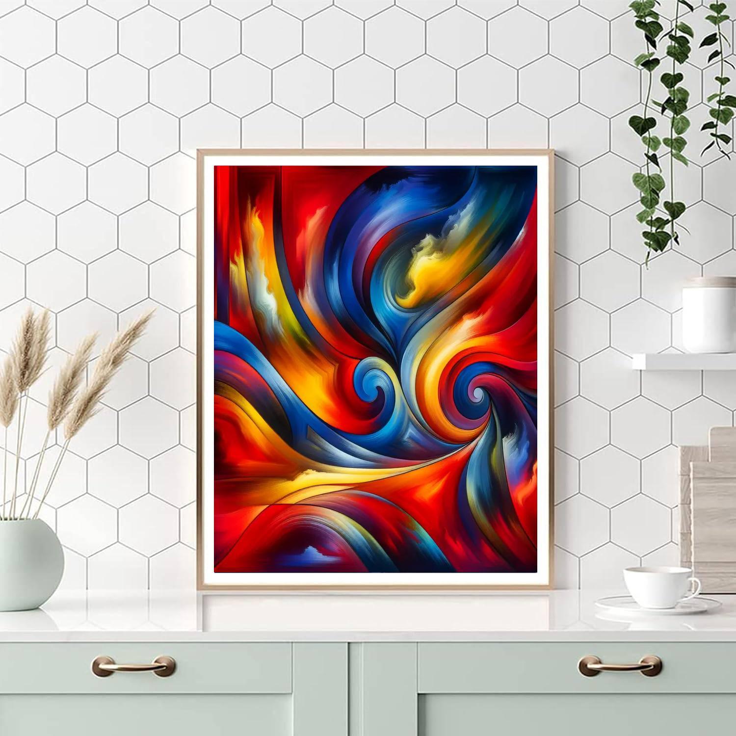 Abstract Whirlwind Harmony Painting By Numbers Kit