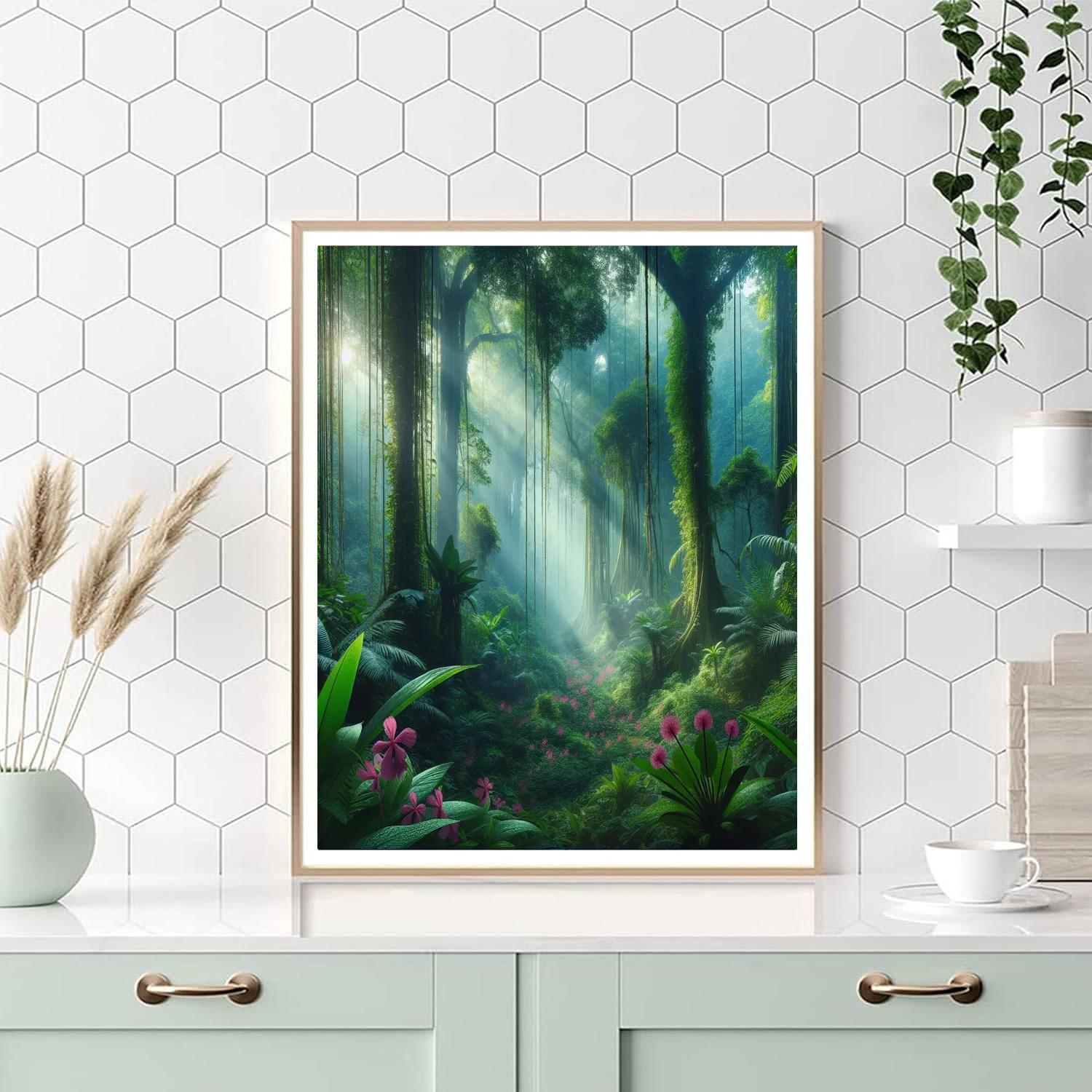 Verdant Rainforest Painting Number Kit