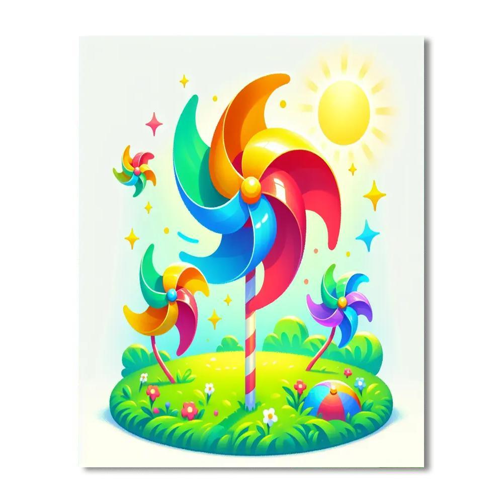 Colorful Pinwheel Numbered Painting Kits