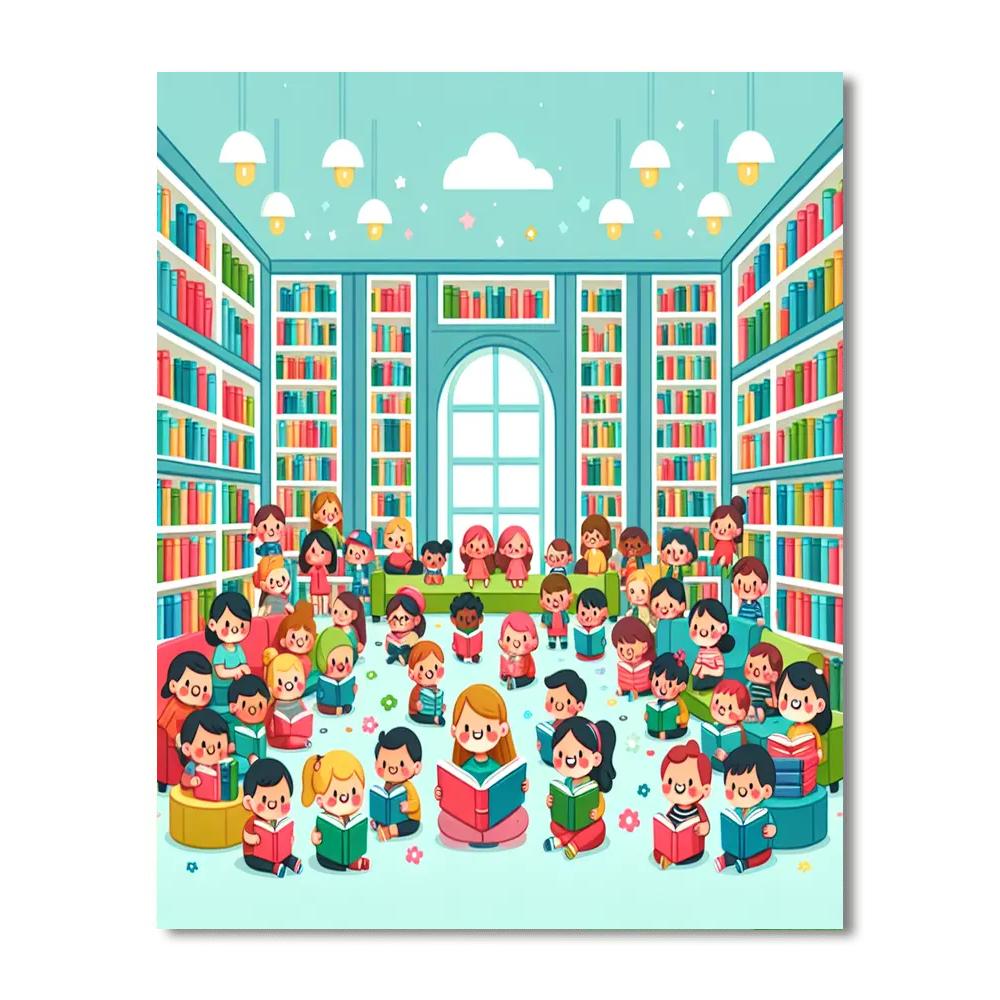 The Magical Library Number Painting