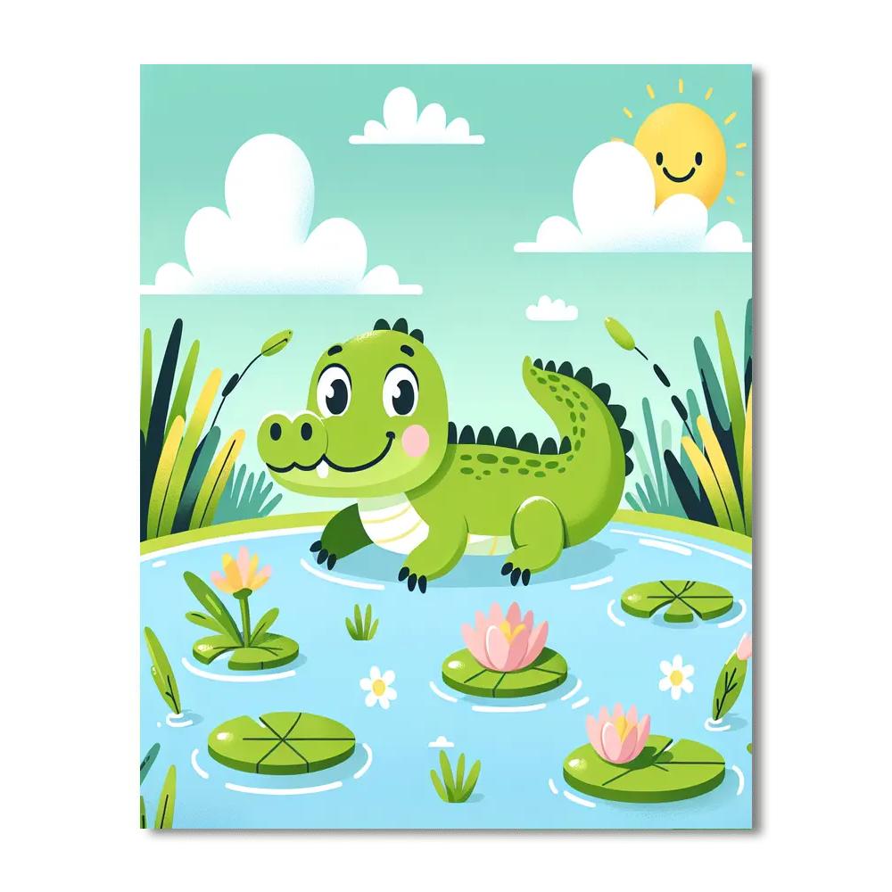 Adventurous Aligator Paint By Color