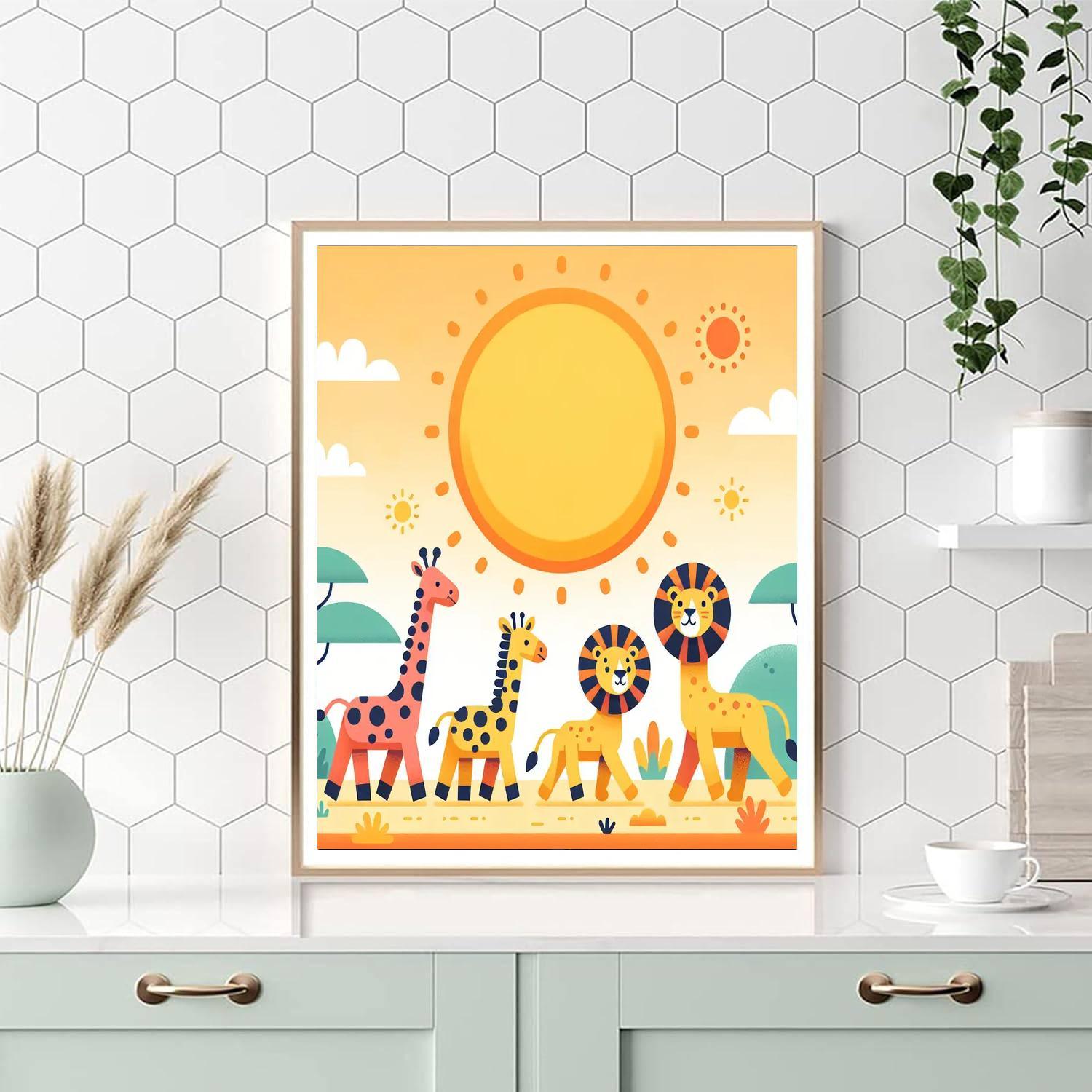 Sunshine Safari Stroll Number Painting