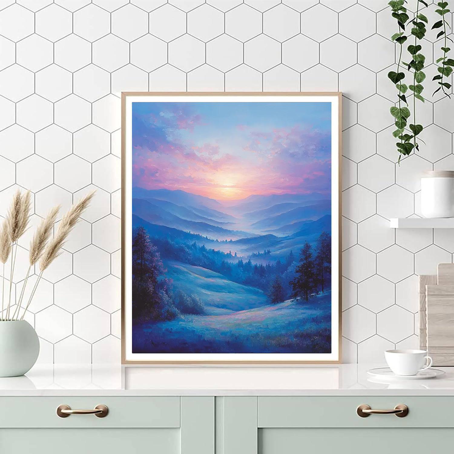 Traditional Landscape Art Style Inspired Dawn's First Light  Paint By Numbers Kits