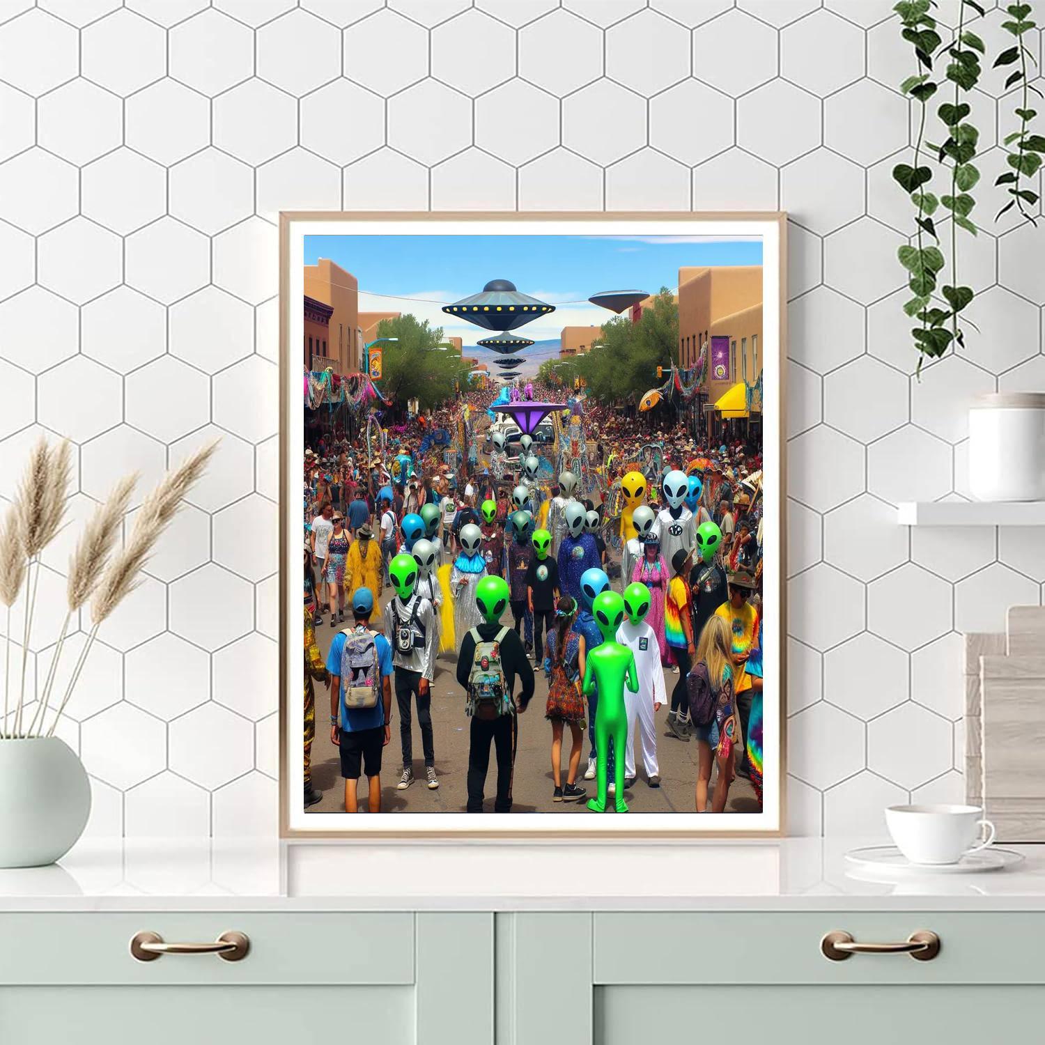 Roswell Ufo Festival - Usa Number Painting
