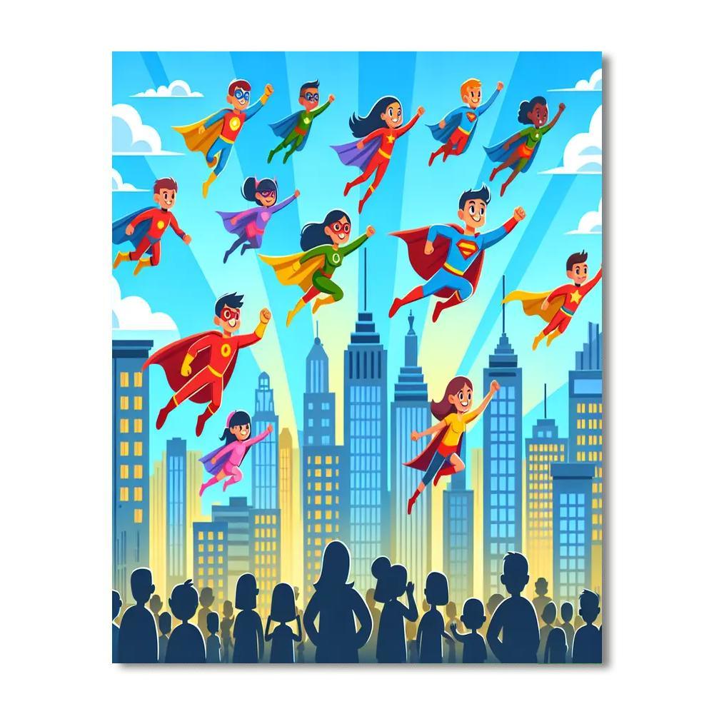 Superhero City Adventure Paint By Numbers